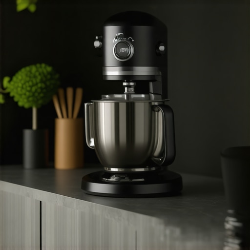 Contemporary kitchen showcasing a smart mixer integrated into a high-tech smart home environment.