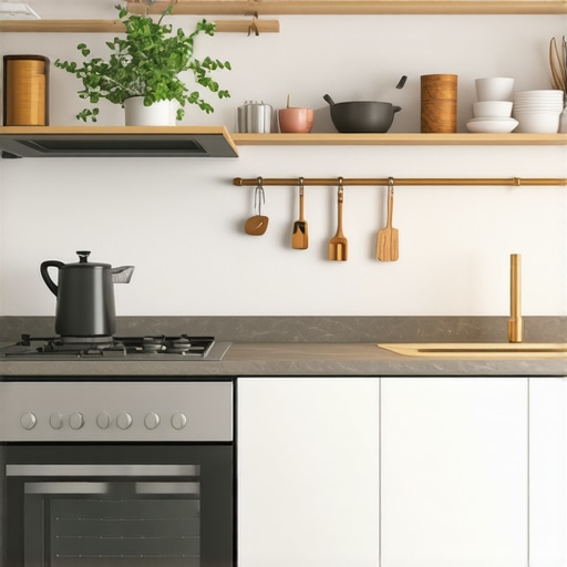 Contemporary kitchen with smart appliances and tidy workspace