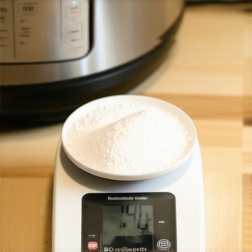 Accurate measurement for altitude-adjusted cooking Digital kitchen scale measuring ingredients for precise elevation-based cooking adjustments.