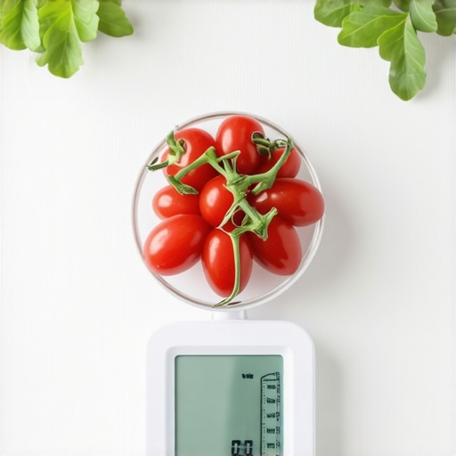 Close-up of a digital kitchen scale displaying weight