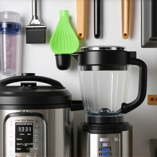Clean and organized kitchen cleaning tools beside appliances