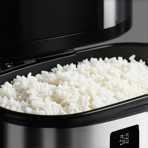 Close-up of an advanced smart pressure cooker with visible sensors cooking rice