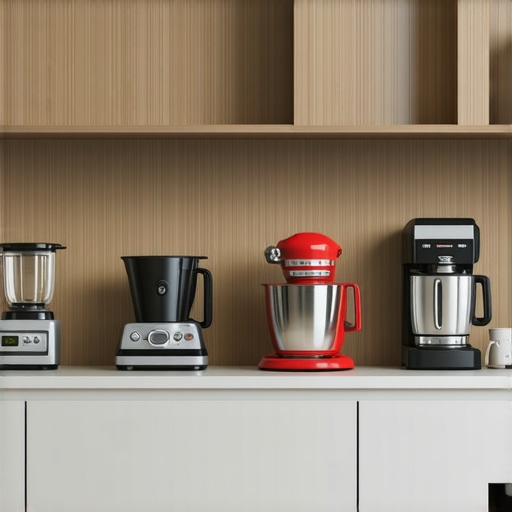 A sleek, contemporary kitchen workspace showcasing calibrated scales and intelligent kitchen gadgets.