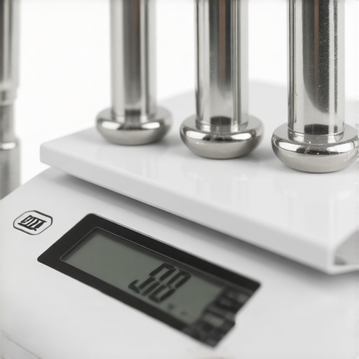 A person calibrating a digital kitchen scale with calibration weights for accurate measurements