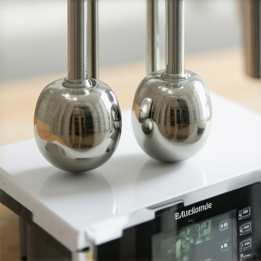 Calibrating a Precision Kitchen Scale A person calibrating a digital scale with small weights in a modern kitchen setting