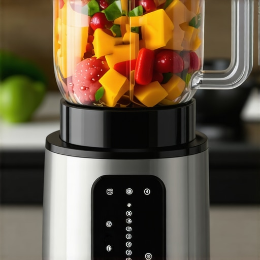 A modern blender equipped with digital sensors and control panel for optimized blending