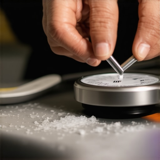 Sensor Maintenance Tools in Action Technician calibrating a high-precision kitchen scale with specialized tools.