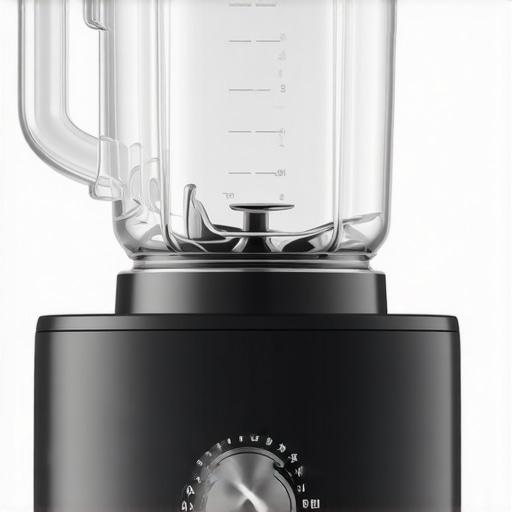 A detailed image of a professional-grade blender showing blade assembly and control interface.