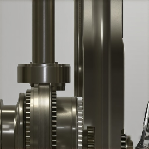 Close-up of internal gears inside a stand mixer after disassembly.