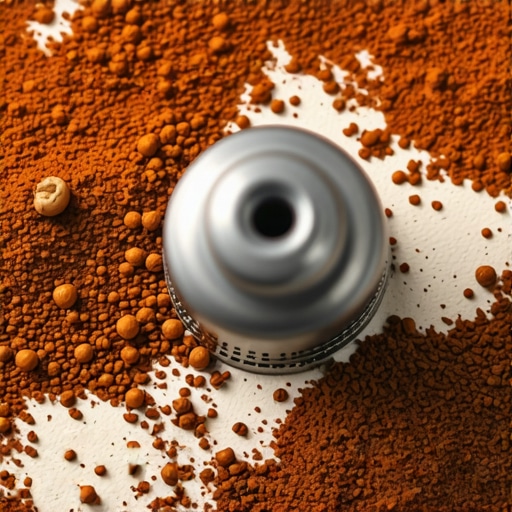 A blender pulsing with dry spices, featuring a cooling system to prevent overheating.