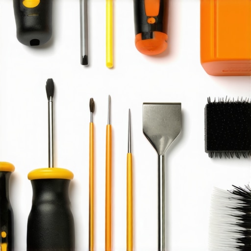 Tools and equipment laid out for maintaining and calibrating kitchen gadgets.