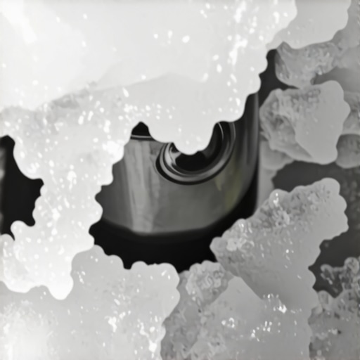 Close-up of a blender pulse mode crushing ice with controlled bursts.