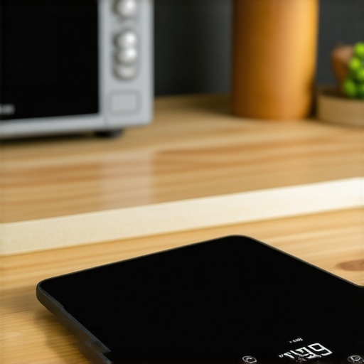 Smart kitchen setup with minimal interference positions for Bluetooth-enabled devices.