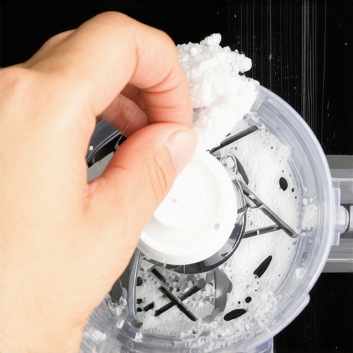 Person cleaning blender blades using ultrasonic device to ensure maintenance