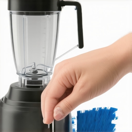 Applying Seal Lubricant to Kitchen Blender Person lubricating a blender's rubber gasket with silicone lubricant for maintenance.