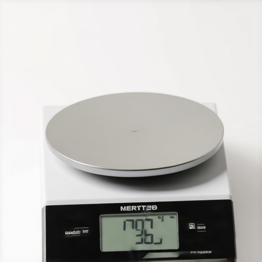 A high-accuracy digital kitchen scale displaying precise measurements on a kitchen countertop