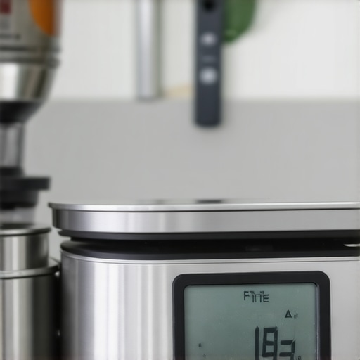Close-up of a digital kitchen scale showing accurate measurements on its display.