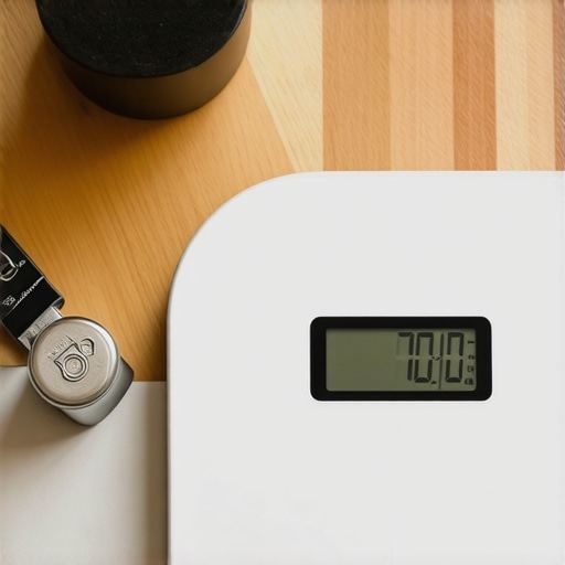 A digital kitchen scale being calibrated with weights for accurate measurement.