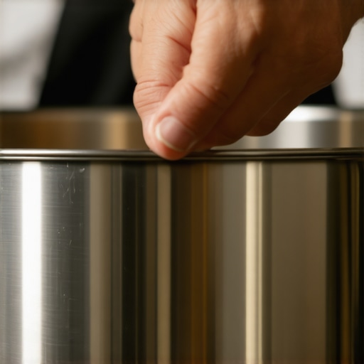 Person using a long utensil to safely release steam from a pressure cooker on a stove