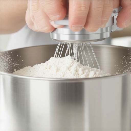 Person checking mixer motor by kneading flour in bowl