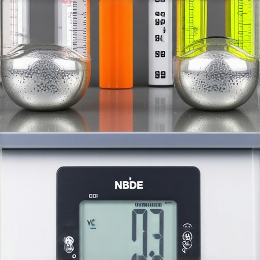 Kitchen scale with calibration weights for accurate measurement.