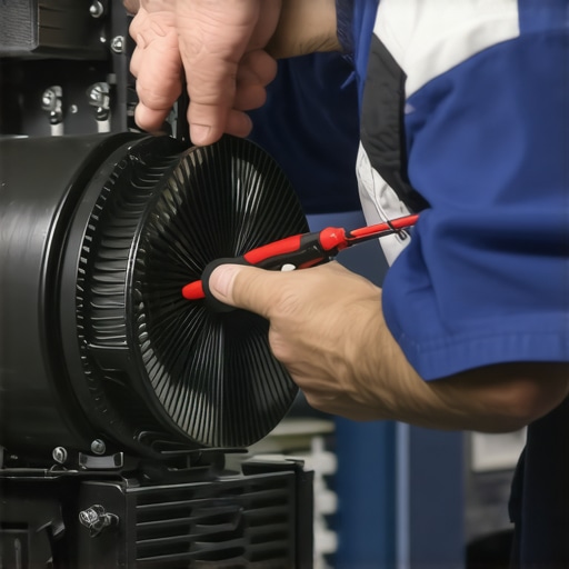 Technician repairing the fan of an air fryer, illustrating the steps involved in fixing rattling noise.