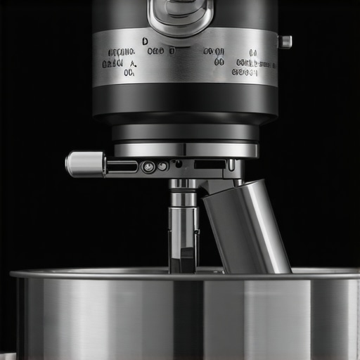 Attention to Detail in Kitchen Mixers Close-up of a professional-grade kitchen mixer showing blade and gasket for optimal maintenance.