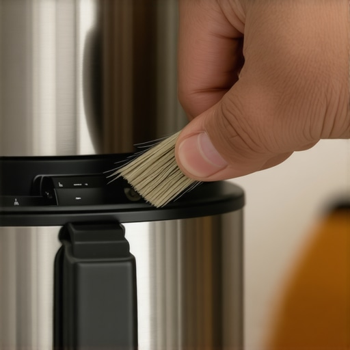 Blender Maintenance: Cleaning the Drive Socket Person using a brush to clean a blender's drive socket, demonstrating proper appliance upkeep