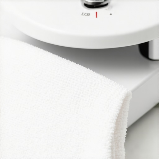 Proper maintenance of a digital kitchen scale A person gently cleaning a digital kitchen scale in a bright, organized kitchen