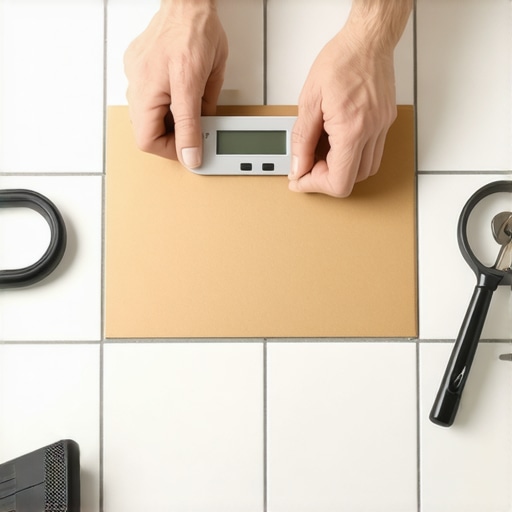 The cardboard trick for leveling scales on uneven tile