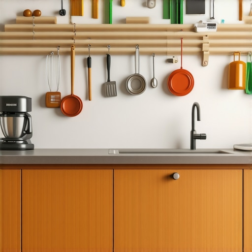 Organized kitchen with clean pressure cooker, mixer, blender, and digital scale ready for use.