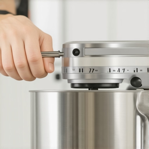 Adjusting Stand Mixer Tension Hands using a screwdriver to fix a loose tilt head on a stand mixer