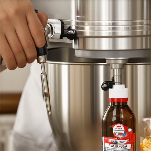 Adjusting the Tension Screw on a Stand Mixer Hands adjusting a stand mixer head screw to prevent vibration