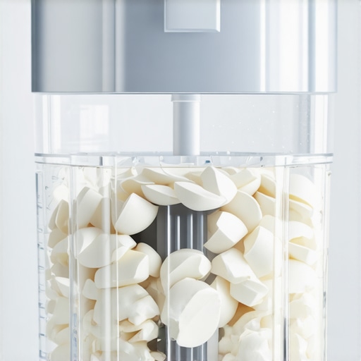 Crushed eggshells in a blender jar for DIY blade sharpening