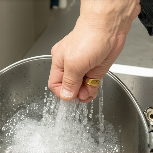 Cleaning the pressure cooker float valve A person washing a pressure cooker lid and removing the silicone float valve grommet for troubleshooting