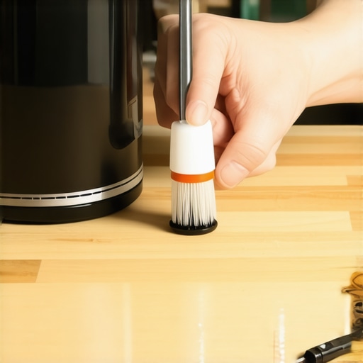DIY Hand Mixer Maintenance and Cleaning A home cook cleaning the drive sockets of a hand mixer with maintenance tools.
