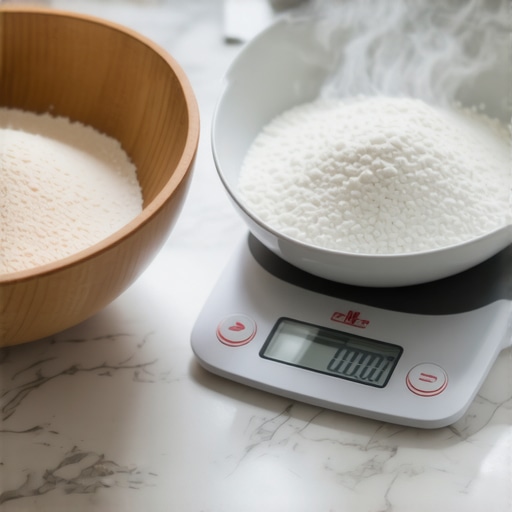 Digital Kitchen Scale Accuracy and Environment Close up of a digital kitchen scale affected by kitchen humidity and steam.