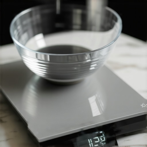 A close-up of a digital kitchen scale showing inaccurate or drifting readings on a countertop.