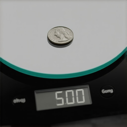 Calibrating a digital kitchen scale with a nickel