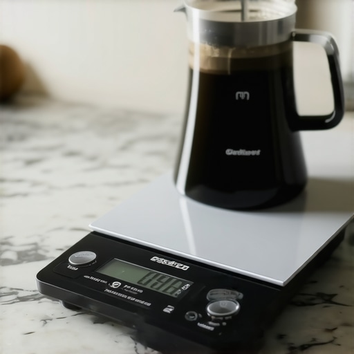 Digital Scale Interference and Precision A digital kitchen scale showing weight fluctuations due to static interference.