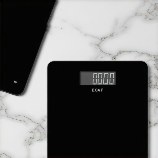 A digital kitchen scale displaying fluctuating readings caused by a nearby smartphone's electromagnetic signal.