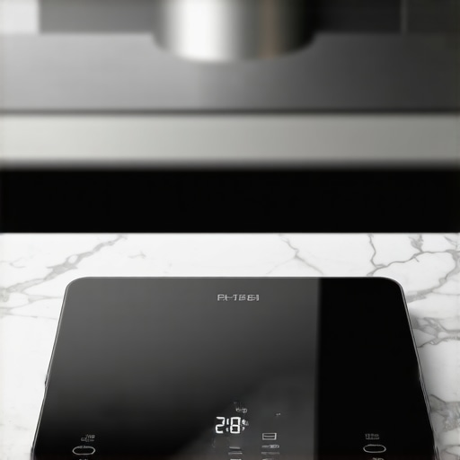 Environmental factors affecting digital kitchen scale accuracy A digital kitchen scale near a range hood fan showing how airflow can cause fluctuating measurements.