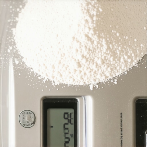 A digital kitchen scale showing inconsistent weight readings due to environmental interference.