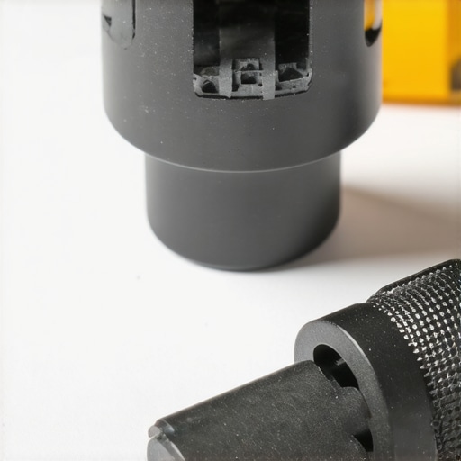 A close-up of a damaged blender drive socket with stripped gears and a screwdriver.