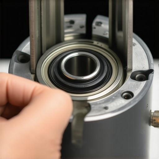 Close-up of a disassembled blender blade and a worn-out rubber gasket being inspected for leaks.