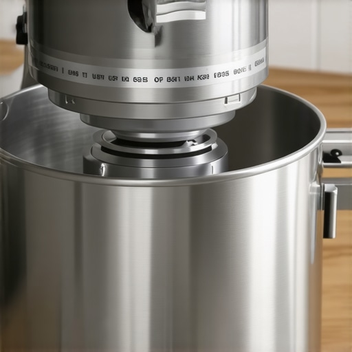 Detailed view of lubricated gears inside a stand mixer for maintenance