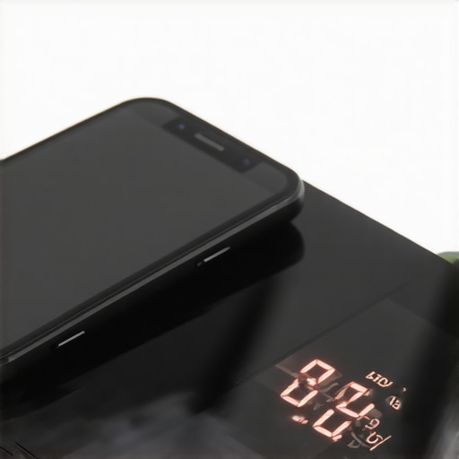 Digital kitchen scale displaying inaccurate readings due to smartphone proximity
