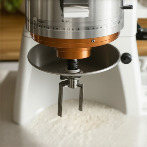 Internal components of a stand mixer showing carbon brushes and copper wiring for maintenance.