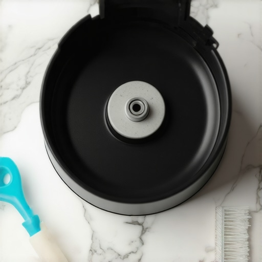 Close-up of a clean blender gasket and base components for maintenance.