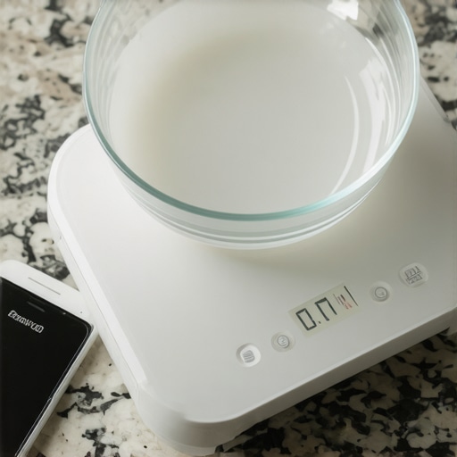 Close up of a digital kitchen scale showing weight fluctuations due to static and electronic interference.